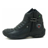 Bota Motociclista Moto Ziper Couro 271-pronta Entrega