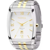 Relógio Technos Masculino Analógico Executive 1n12mq/5b Correia Prata/dourado Bisel Prata Fundo Branco