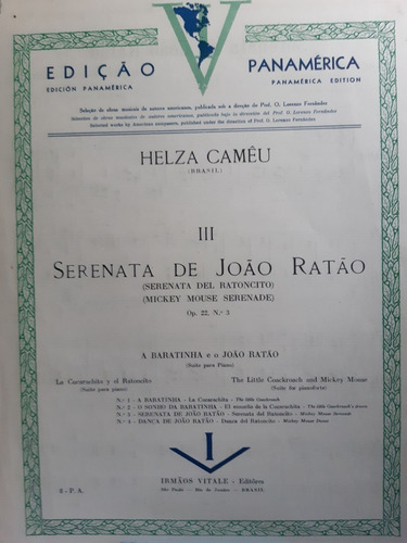 Partitura Piano Serenata De João Ratão Nº 3 Op 22 H Camêu