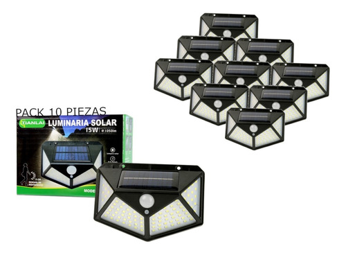 Lampara Solar Gran Area De Iluminacion Exteriores 10 Piezas