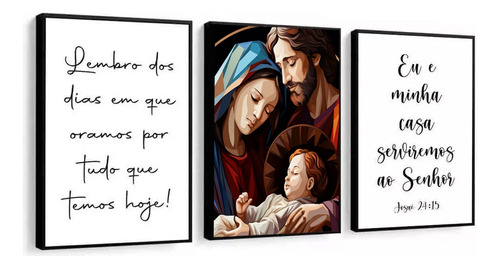 Quadro Decorativo Frases Religião Leão Salmo Sagrada Família