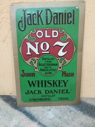 Antiguo Cartel Jack Daniel Old Litografiado 