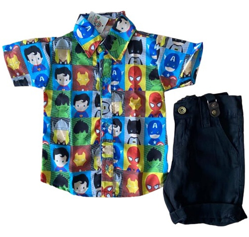 Roupa Infantil Temática Heróis Vingadores Festa Menino Anive