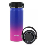 Botella Térmica Deportiva Trendy 500 Ml Acero Inoxidable Color Azul/fucsia