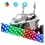 Par De Antenas Gruesas Led Rgb 30cm, Bluetooth Polaris Rzr 