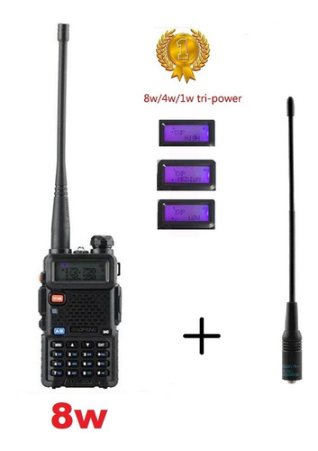 8w Radio Portatil Baofeng Uv-5r * Tri Power* + Antena Nagoya