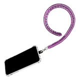 Cadena Correa Colgante Lila + Adaptador Para Funda Celular