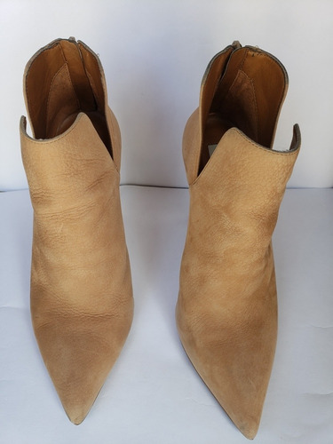 Botines De Piel Tacon De Aguja Steve Madden Beige