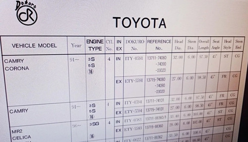 Vlvula Admisin Excape Toyota Camry 2.2 Sxv20 Dukuro Japn  Foto 6