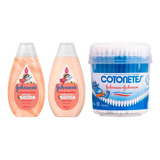 Kit Johnsons Cacheados Sh 200ml + Cond 200ml + Cotonete Pote