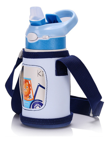 Copo Térmico Infantil Azul Escavador Capa 400ml