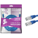 5 Cabos De Rede Rj45 Ethernet Lan Rj45 Cat5e Azul 10m