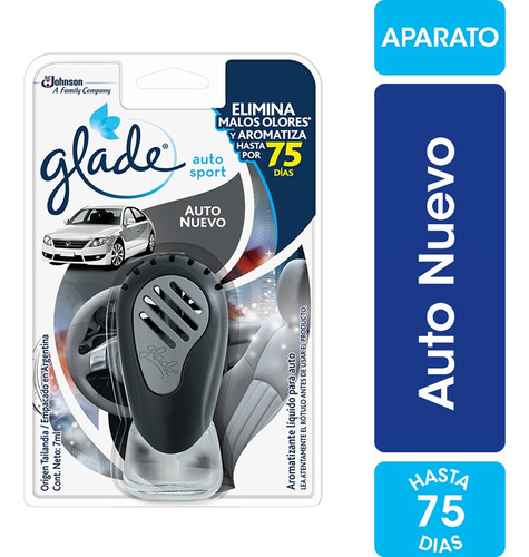 Glade Aromatizante Auto Sport Fragancia Auto Nuevo C Aparato