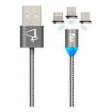 Cabo De Recarga ELG 3 Em 1 Lightning, Usb Tipo-c E Micro Usb