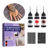 Kit Básico Para Tatuajes Henna Natural Temporales