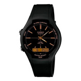 Reloj De Pulsera Casio Aw-90h-9evdf De Cuerpo Color Negro, Analógico-digital, Para Hombre, Con Correa De Resina Color Negro Y Hebilla Simple