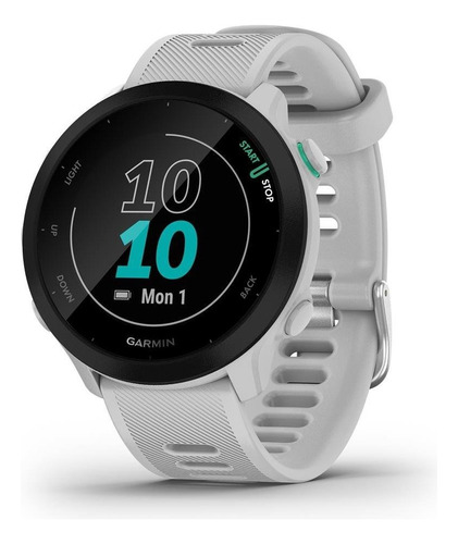 Reloj Smartwatch Forerunner 55 Running Garmin Pulsometro Gps Color De La Caja Blanco Color De La Malla Blanco Color Del Bisel Negro