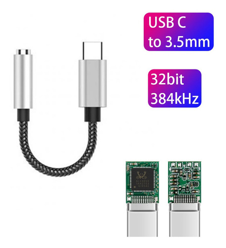 Usb Tipo-c Audio Cabo Carregador E Music 2 En 1 Tipo-c A 3