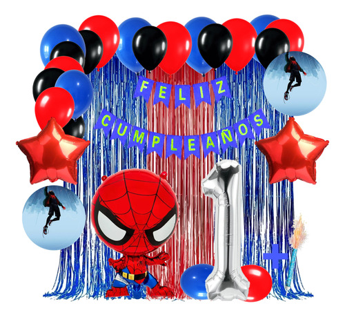Kit Globos Spiderman Cumpleaños Decoración Completo