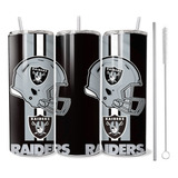 Termo Raiders Las Vegas Futbol Americano Nfl + Popote 