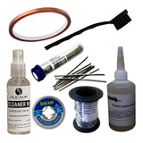 Kit Salva Chip Malha Fluxo Liquido Malha Solda Escova Kapton