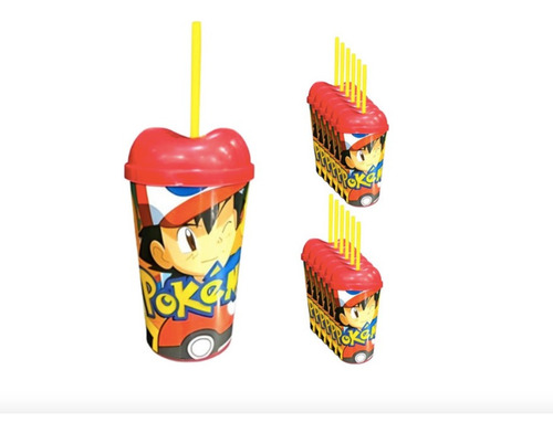 Vaso Pitillo Pokemon Sorpresa X12u Cumpleaños Piñata