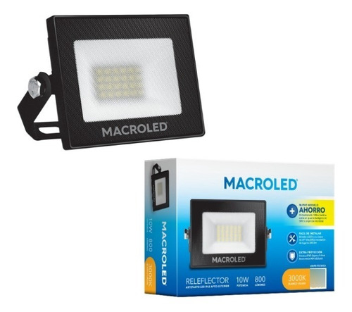 Reflector Proyector Led 10w Calido Ip65 3000k Macroled Ext