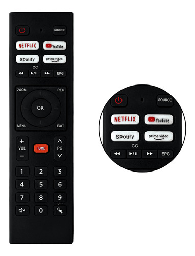 Controle Remoto Para Tv Hq Smart Hqs32nkh Hqs43nkh Hk320df