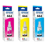 Pack 3 Tintas Epson 664 Colores Original ( Venc. May 2022)