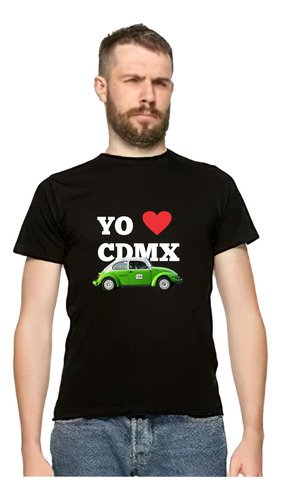 Playera Yo Amo Cdmx Df Vocho Taxi Verde Punch