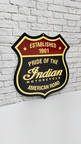 Vintage Indian American Road Cartel De Metal Estilo Antiguo