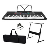 Kit Teclado Musical Estudante Tc-261 + Suporte + Bag