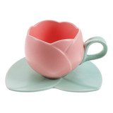 Juego De Tazas De Café De Cerámica Con Diseño De Tulipán