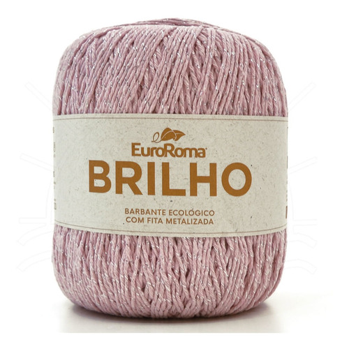 Barbante Euroroma Brilho Prata 400g 510 Rosa Bebê