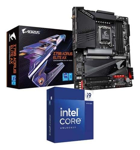 Kit Intel 14ª Ger I9 14900k + Gigabyte Z790 Aorus Elite Ax