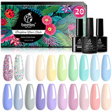 Beetles 20pcs Gel Nail Polish Kit, With Glossy & Matte Top C