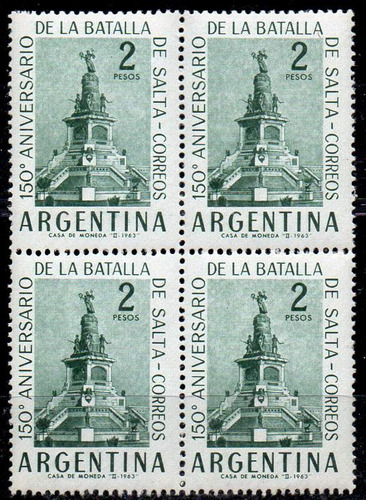 Argentina 1963. Cuadro Del 2p Batalla De Salta, Papel Tizado