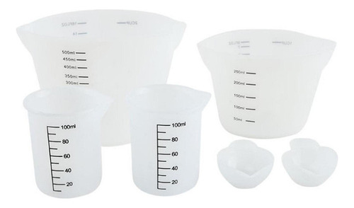 6 Pieces Silicone Measuring Cups For Epoxy Resin