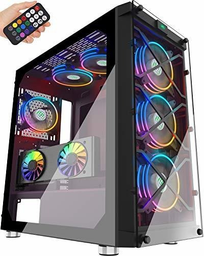 Musetex Gaming Pc Chasis Con 6 Ventiladores Led Argb 120mm 