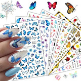 8hojas Mariposa Arte De Uñas Pegatinas Para Uñas De Acrílico