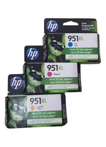 Cartucho De Tinta Hp 951 Magenta Cyan Amarillo (pack De 3)