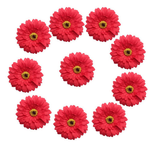 10 Unidades Hecho 7 Cm Grande Gerbera Artificial Seda W