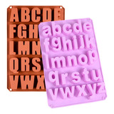 Molde Silicon Abecedario Mayusculas + Minusculas Letras 3 D