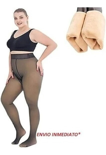 Medias Efecto Piel Afelpada 220gr Leggins Mallas Dama Polar