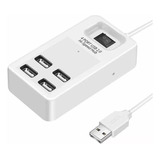 Splitter Blanco Hub Usb X4 Alargador Usb 2.00, 1.2 Mts