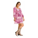 Vestido Textura Paliacate Rosa Cklass 99138 Mujer