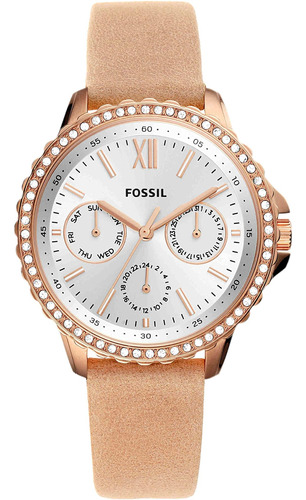 Reloj Multifunción Fossil Izzy De Cuarzo Para Mujer, De Acer