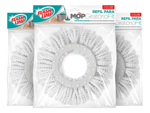 Refil Esfregão Mop Fit E Spin  -original  3unidades