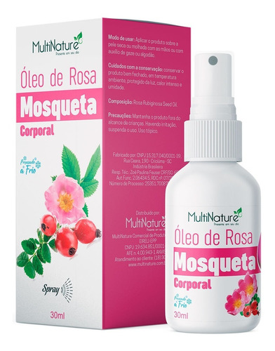 Óleo Rosa Mosqueta Puro Multinature 30ml P/ Clarear Manchas 