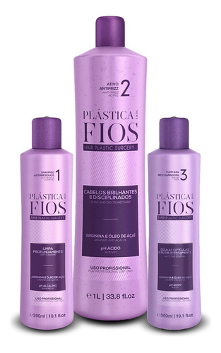 Kit Plástica Dos Fios Cadiveu Selagem 1l + 2 Passos 300ml